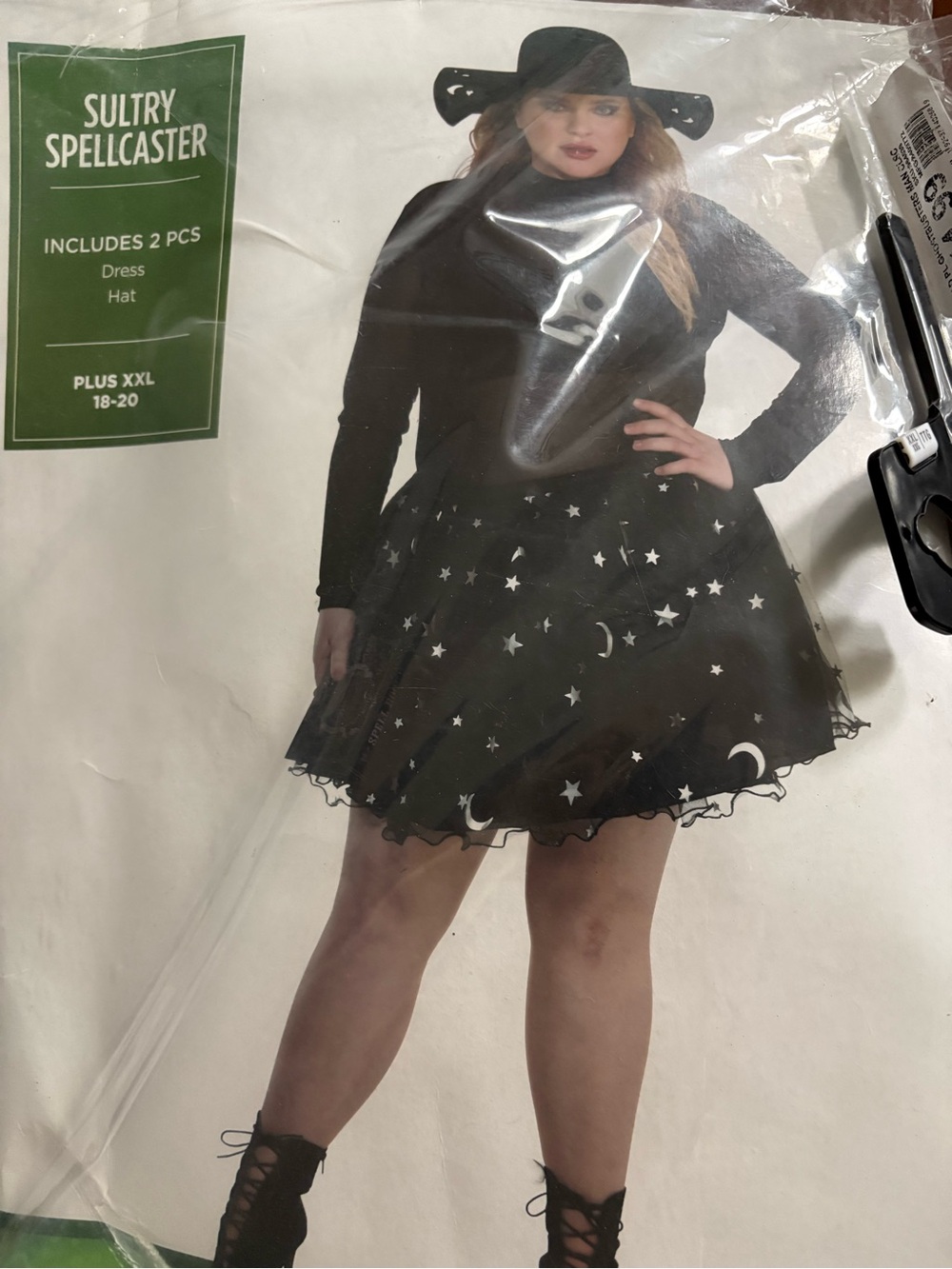 Witch Black Star & Moon dress costume - Plus XXL